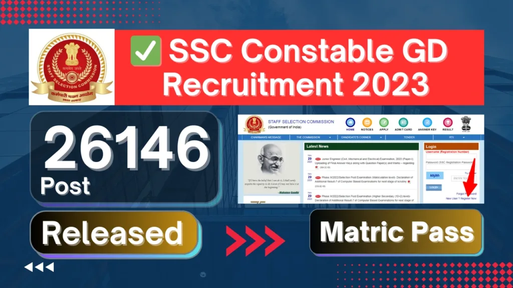 SSC Constable GD in BSF, CISF, ITBP, CRPF, NCB, SSF, Assam Rifles Recruitment 2023