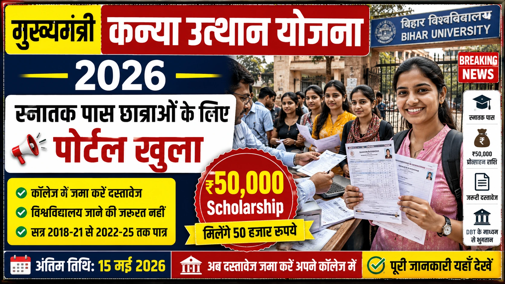 Mukhyamantri Kanya Utthan Yojana 2026,