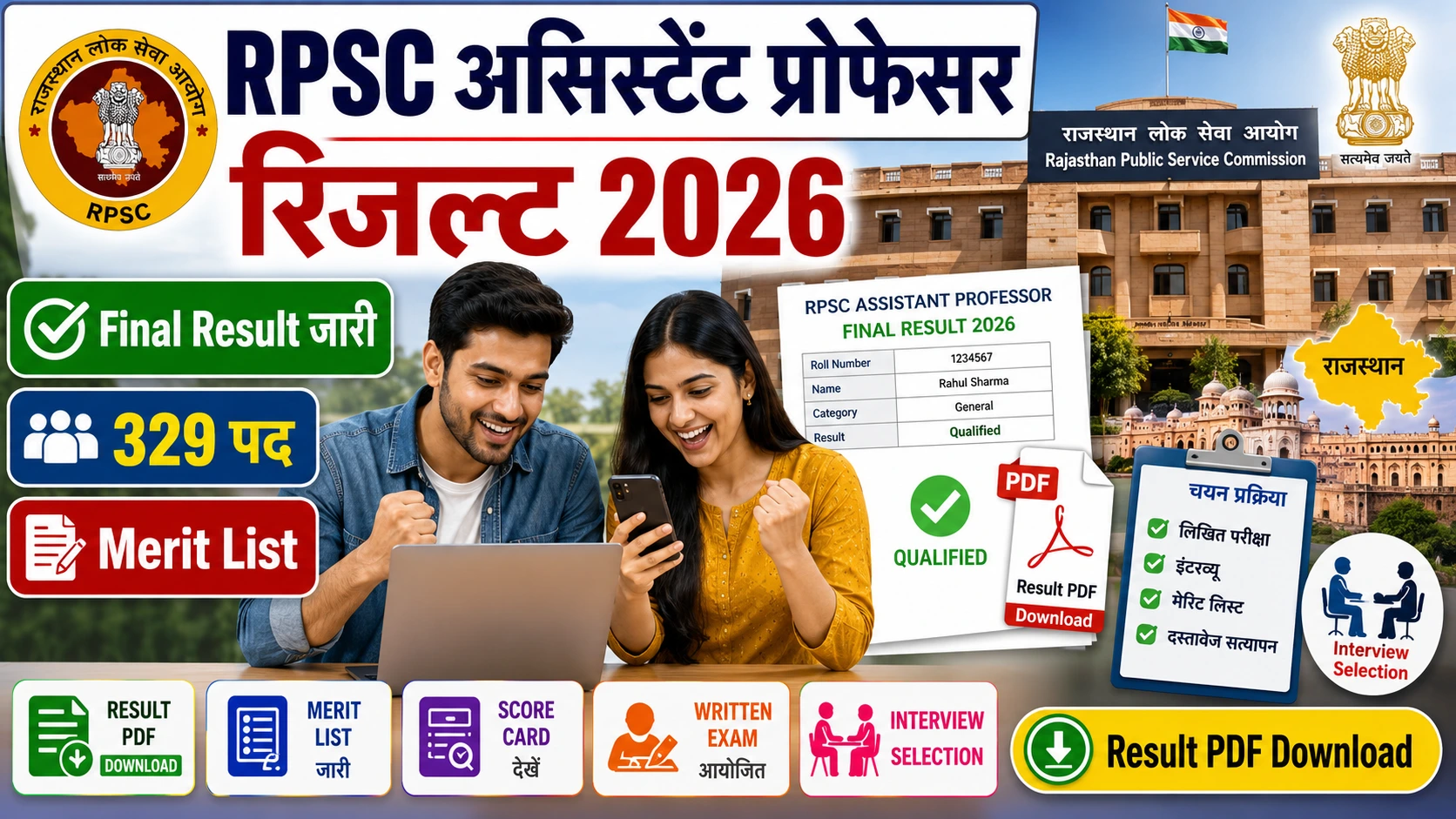 RPSC Assistant Professor Final Result 2026