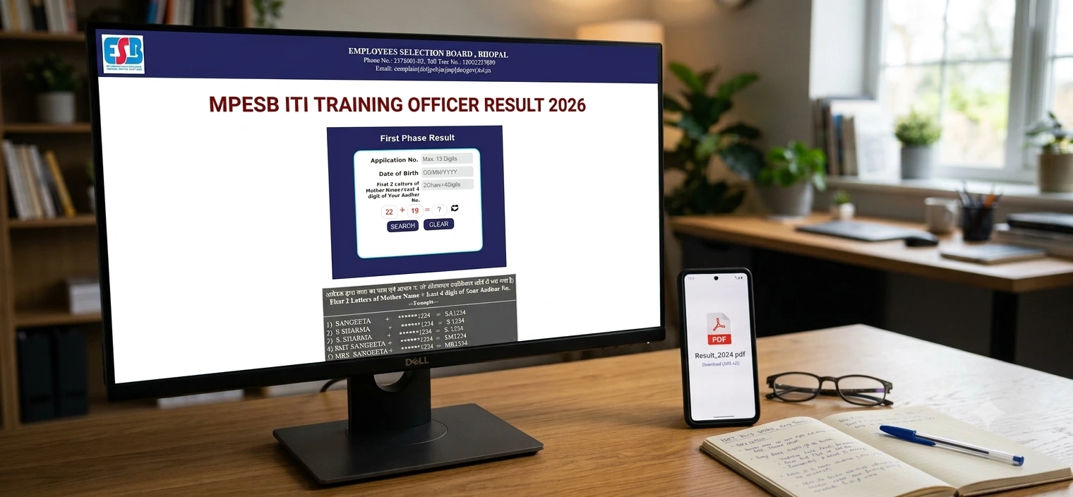 mpesb iti training officer result 2026